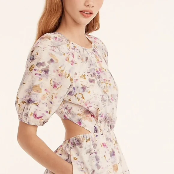 FLORA OBSCURA X J.CREW SIZE 4 NEW W/ TAGS KALEIDOSCOPE FLORAL - Picture 3 of 4